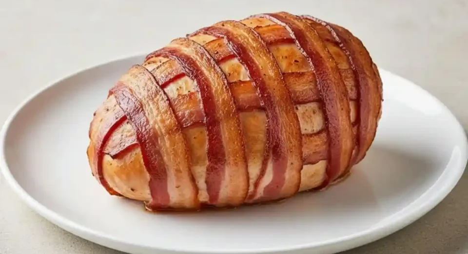 Juicy turkey breast wrapped in smoky, crispy bacon.