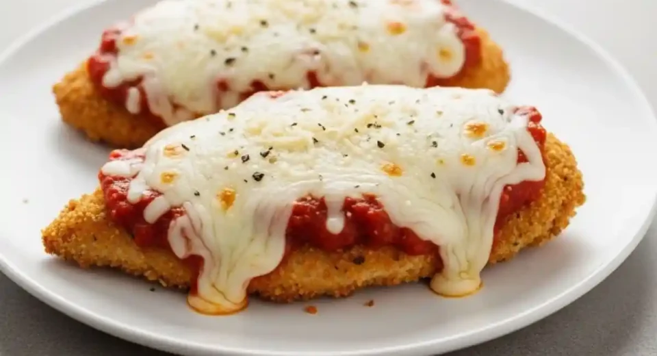 Chicken Parmesan is a classic dish with crispy, breaded chicken, marinara sauce, and melted mozzarella cheese.