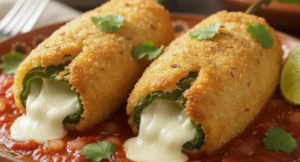 Crispy Cheese Stuffed Chili Rellenos Recipe