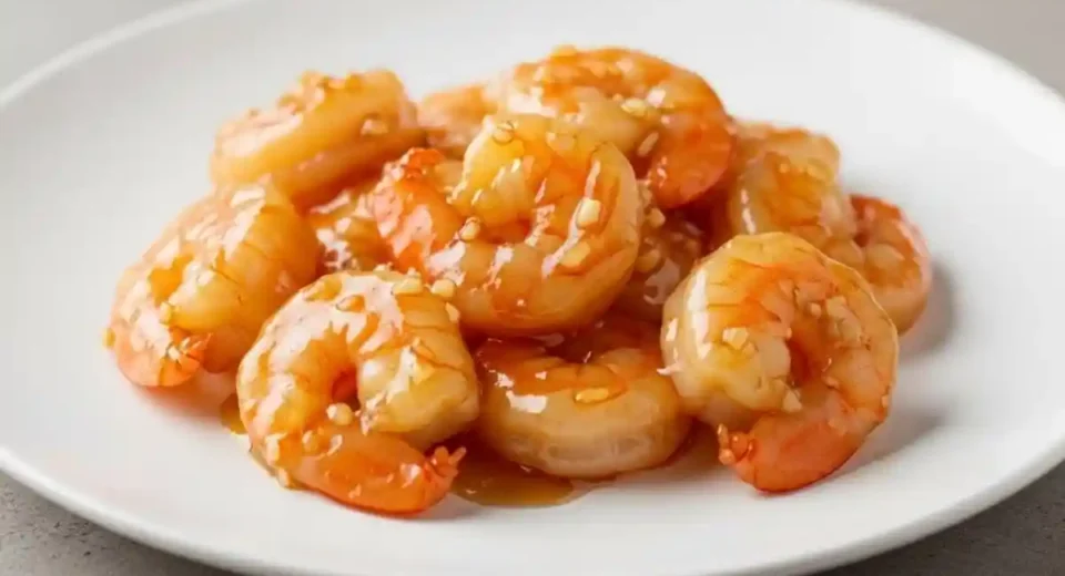 Tender shrimp cooked in a sweet and savory honey-garlic sauce, making for a quick and flavorful dish