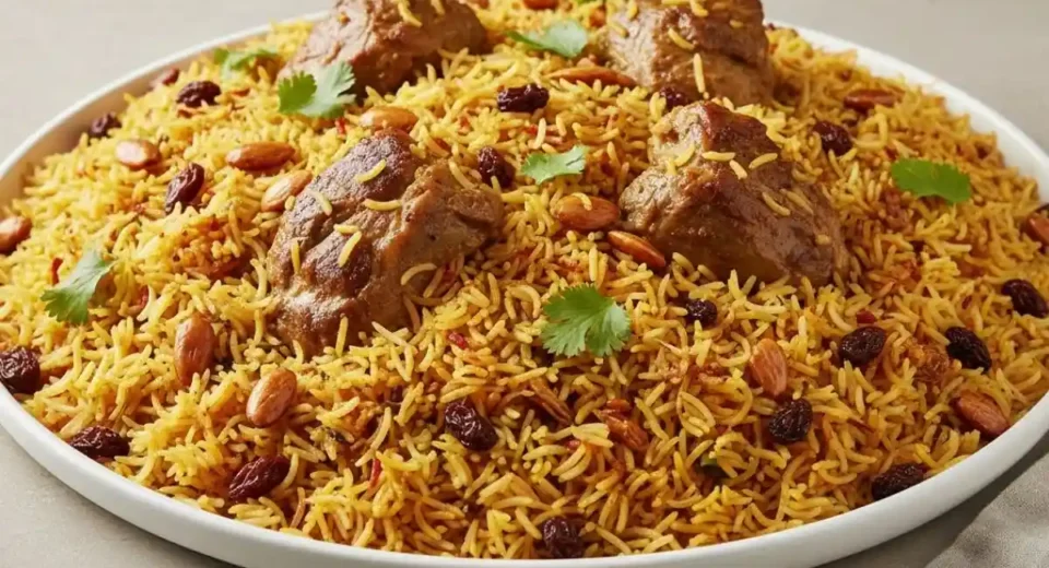 Tender lamb cooked with a flavorful blend of spices, served over aromatic basmati rice.