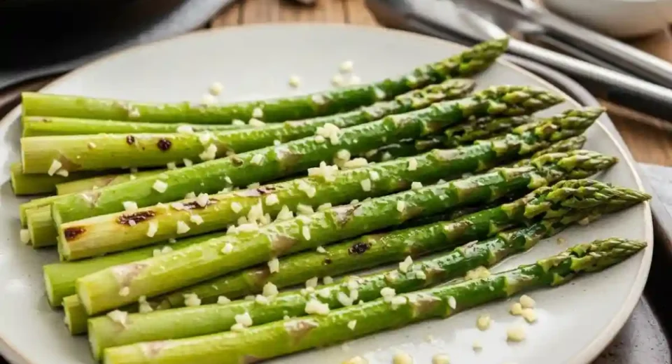 Pan-Fried Asparagus with Butter and Garlic is a fast Italian-style side dish