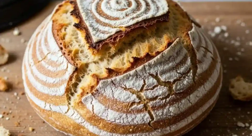 Simple Crusty White Dutch Oven Bread is an American artisan loaf